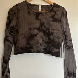 Ebb to street long sleeve marble dye long sleeve crop